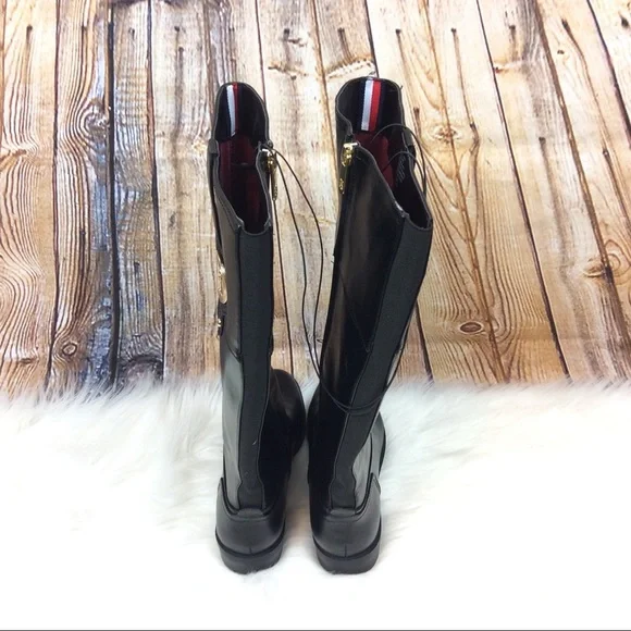 New Tommy Hilfiger Twivane Tall Riding Boots - Picture 6 of 9